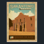 San Antonio, TX Postcard<br><div class="desc">Anderson Design Group is an award-winning illustration and design firm in Nashville, Tennessee. Founder Joel Anderson directs a team of talented artists to create original poster art that looks like classic vintage advertising prints from the 1920s to the 1960s.</div>
