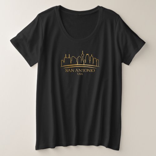 San Antonio USA Skyline Design for proud San Plus Size T_Shirt