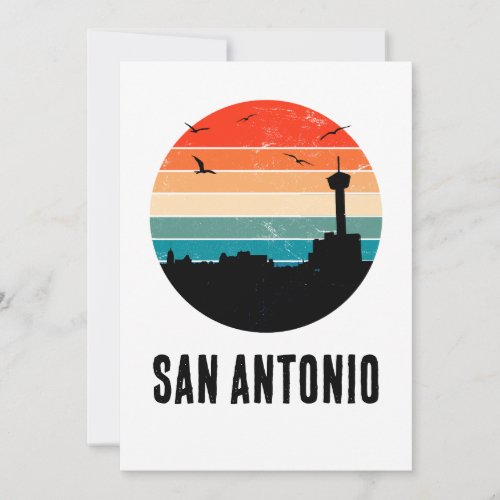 San Antonio Vintage Sunset Invitation Card