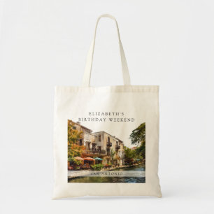 San Antonio Watercolor Birthday Weekend Tote Bag