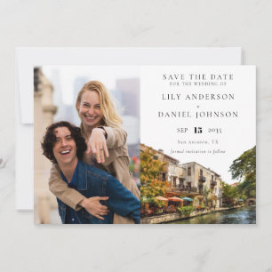 San Antonio Watercolor Photo Wedding Save The Date