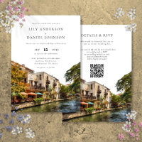 San Antonio Watercolor QR Code Wedding