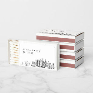 San Antonio Wedding Favor Custom Matchboxes