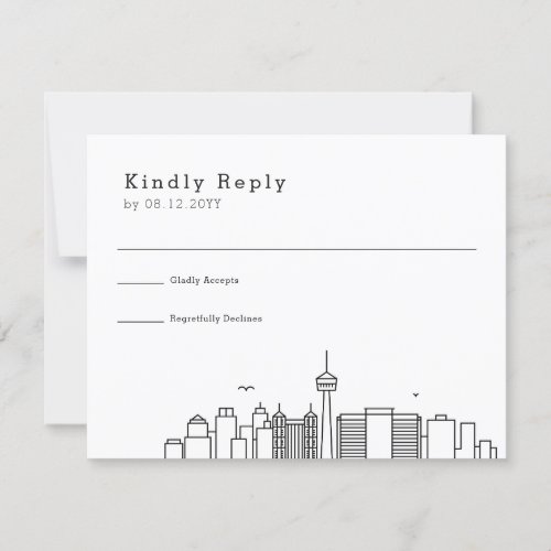 San Antonio Wedding  Stylized Skyline RSVP