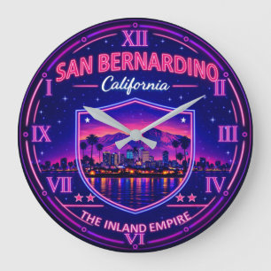 San Bernardino California Mountain Skyline Large Clock