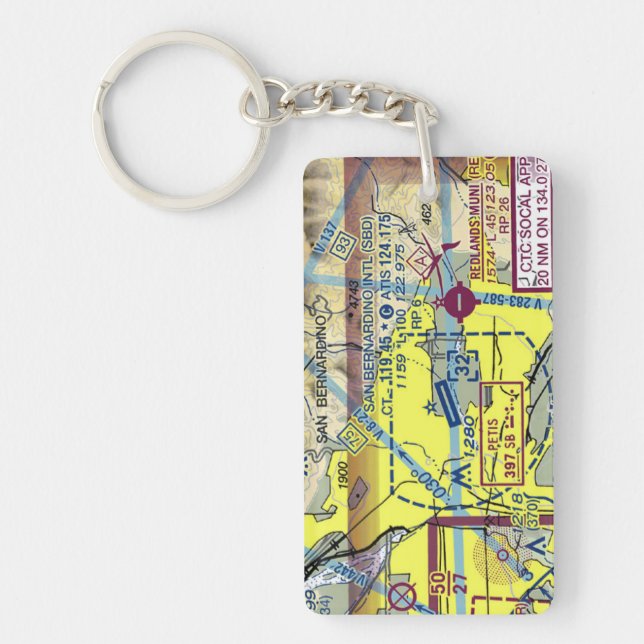 San Bernardino chart / taxi diagram Keychain (Front)