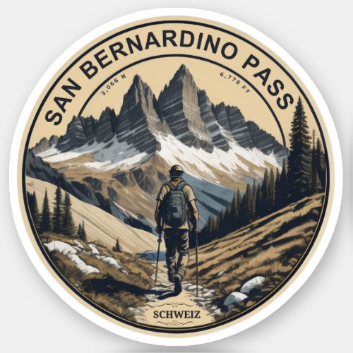 San Bernardino mountain pass the Swiss Alps Sticker