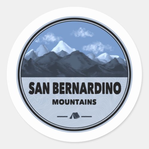 San Bernardino Mountains California Camping Classic Round Sticker