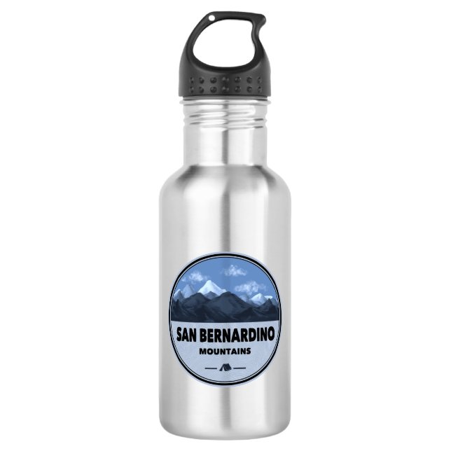 San Bernardino Mountains California Camping Stainless Steel Water Bottle (Front)