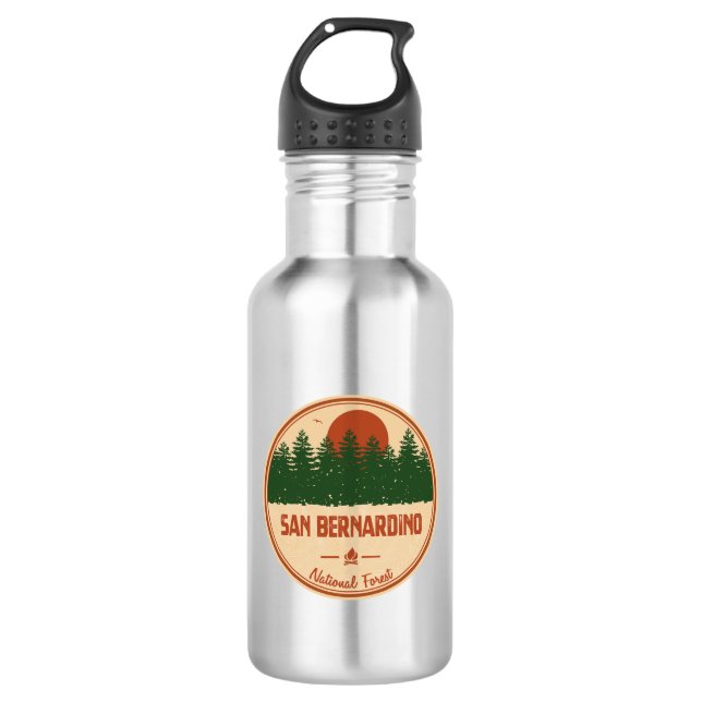 San Bernardino National Forest Stainless Steel Water Bottle (Front)
