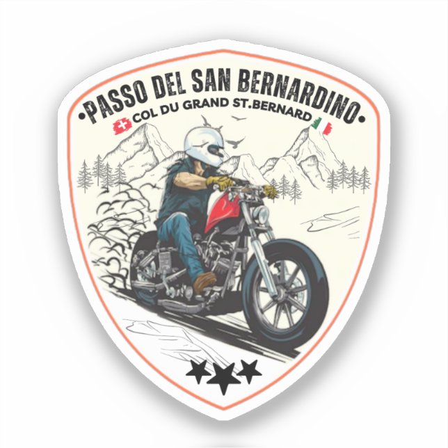 San Bernardino Pass in moto swiss apls Sticker (Front)