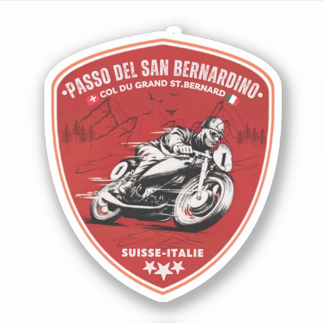San Bernardino Pass in moto swiss apls Sticker (Front)