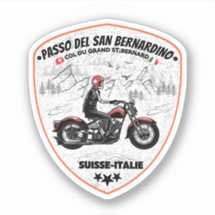 San Bernardino Pass in moto swiss apls Sticker