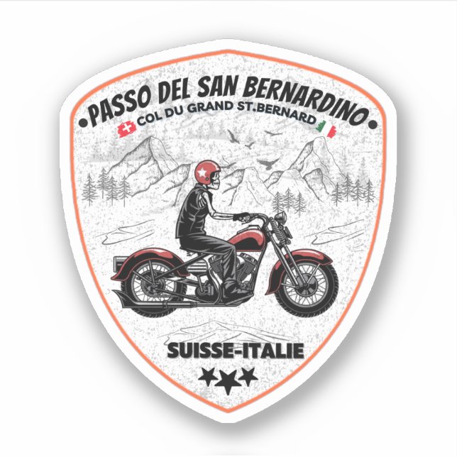  San Bernardino Pass in moto swiss apls Sticker (Front)