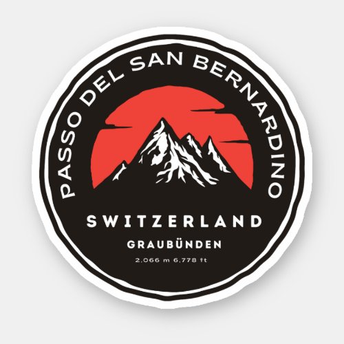 San Bernardino Pass in moto swiss apls Sticker