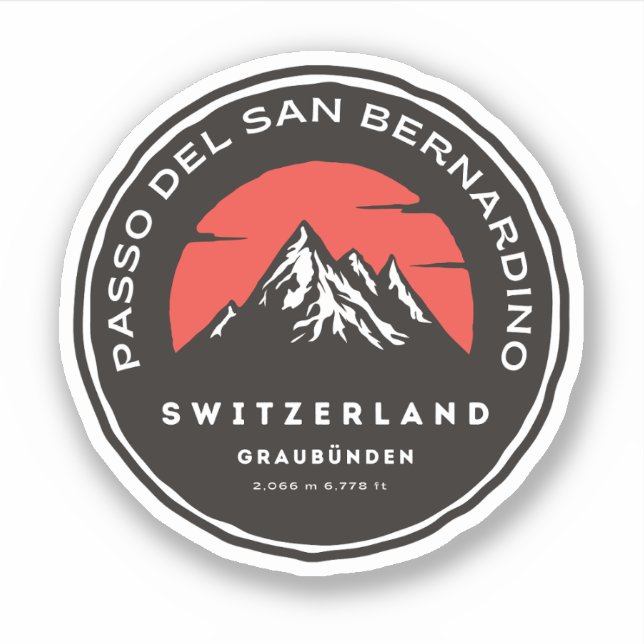 San Bernardino Pass in moto swiss apls Sticker (Front)