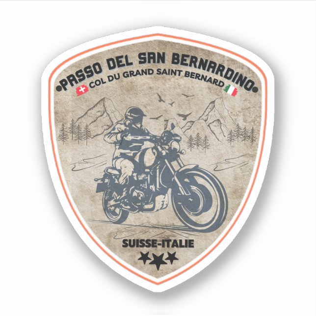  San Bernardino Pass in moto swiss apls Sticker (Front)