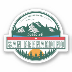 San Bernardino Pass in moto swiss apls Sticker