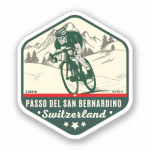 San Bernardino Pass in moto swiss apls Sticker
