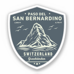 San Bernardino Pass in moto swiss apls Sticker