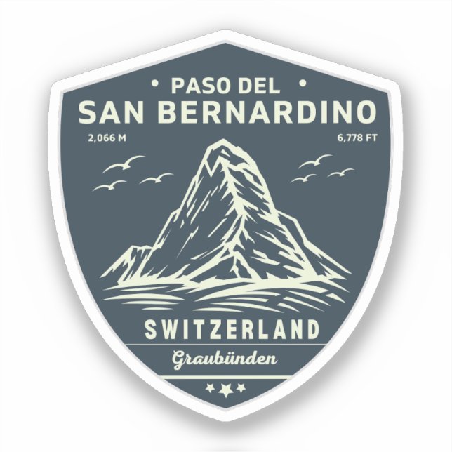 San Bernardino Pass in moto swiss apls Sticker (Front)