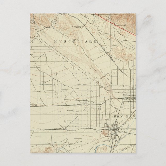 San Bernardino quadrangle showing San Andreas Rift Postcard (Front)