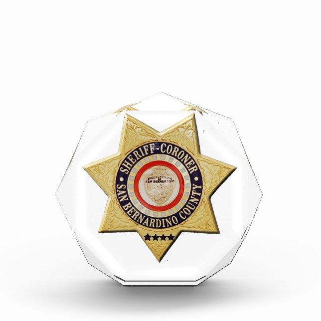 San Bernardino Sheriff-Coroner Acrylic Award (Front)