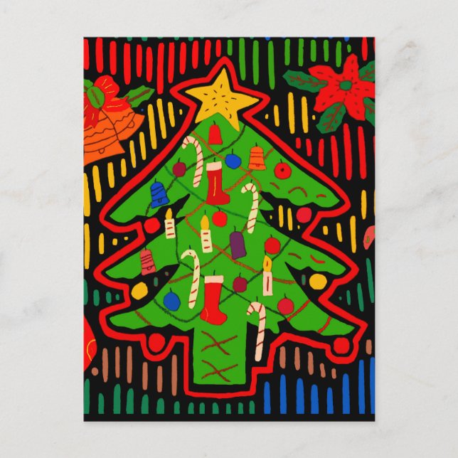 San Blas Island Christmas Tree Mola Postcard (Front)