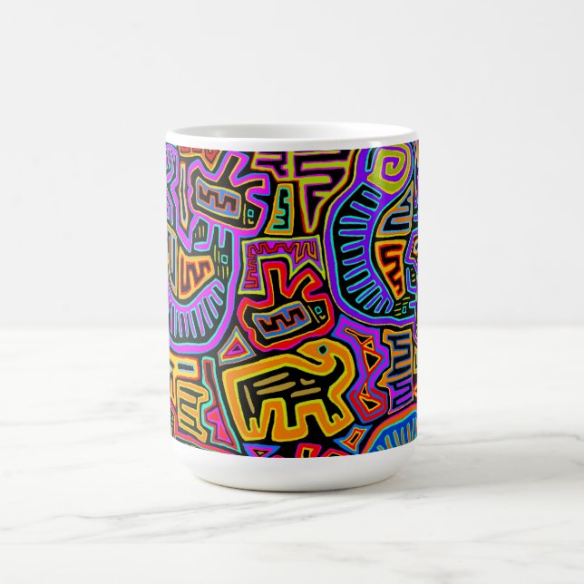 San Blas Island Mola Collage Color Morph Mug (Center)
