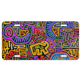 San Blas Island Mola Collage License Plate