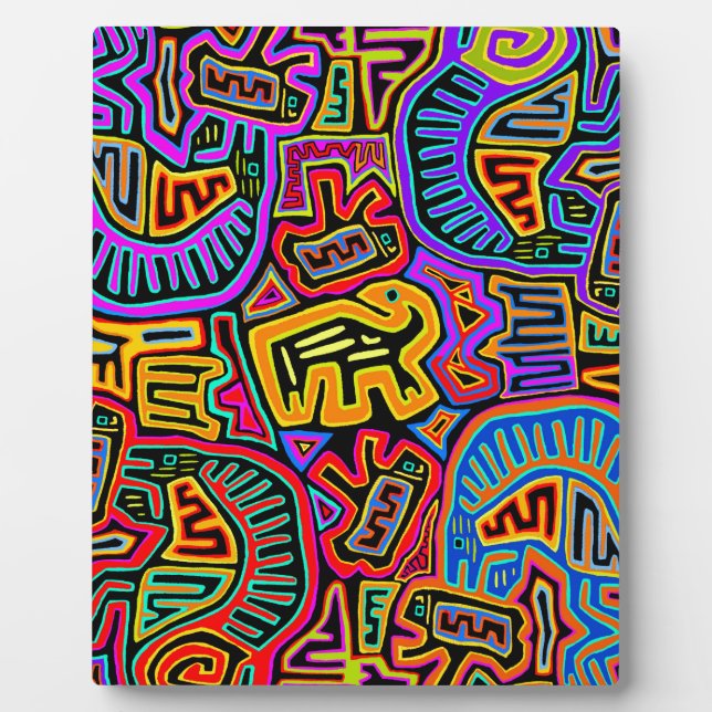 San Blas Island Mola Collage Plaque (Front)