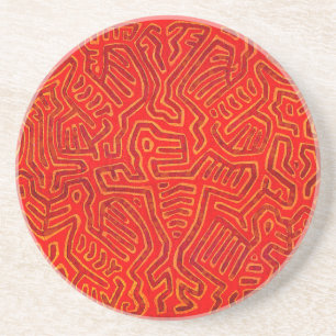 San Blas Island Mola Spirits Sandstone Coaster