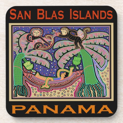 San Blas Islands Panama Mola Beverage Coaster