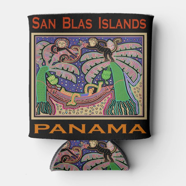 San Blas Islands Panama Mola Can Cooler (Front)