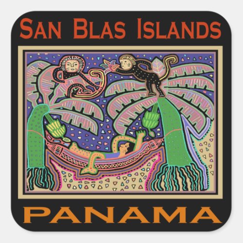 San Blas Islands Panama Mola Square Sticker