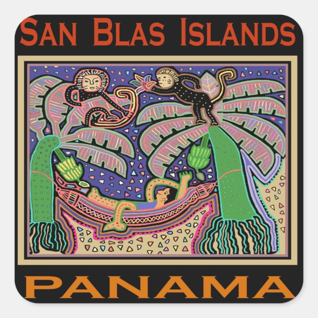 San Blas Islands Panama Mola Square Sticker (Front)