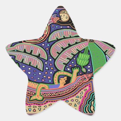 San Blas Islands Panama Mola Star Sticker