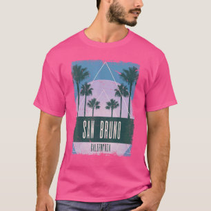 San Bruno California CA Vintage Vaporwave Retro 80 T-Shirt