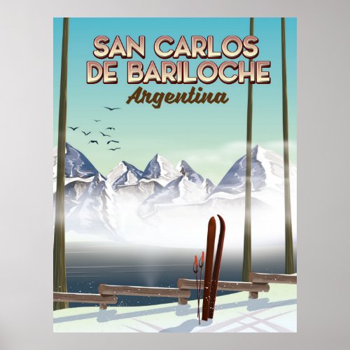 San Carlos de Bariloche Ski travel poster