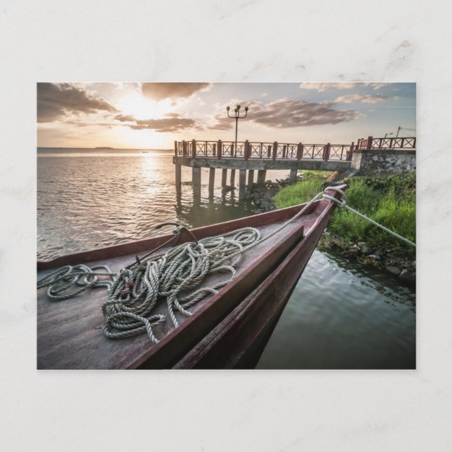 San Carlos Dock Postcard (Front)