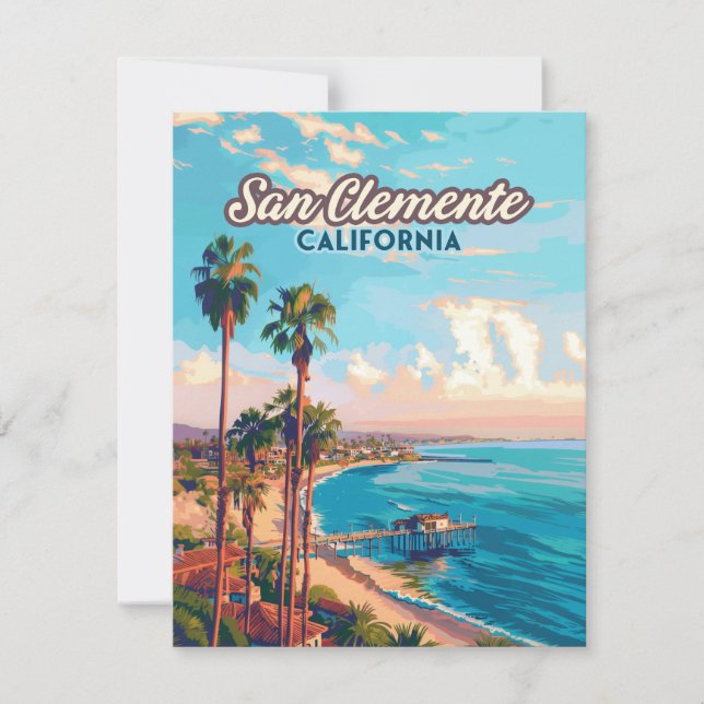 San Clemente California Beach Orange County Card (Front)