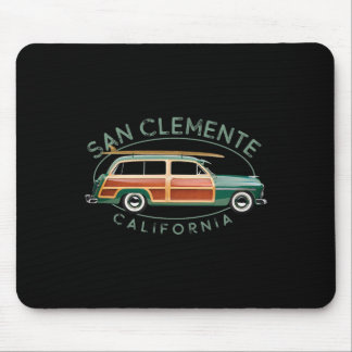 San Clemente California Vintage Surfing Mouse Pad