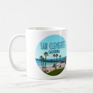 San Clemente Pier Beach California Vintage Coffee Mug