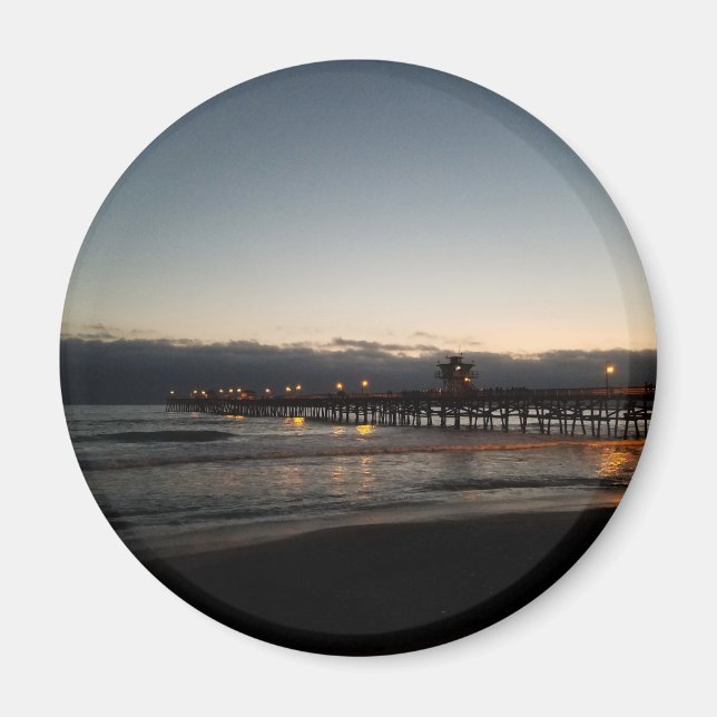san clemente pier night time ocean california magnet (Front)