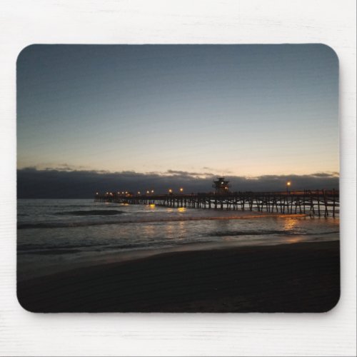 san clemente pier night time ocean california mouse pad