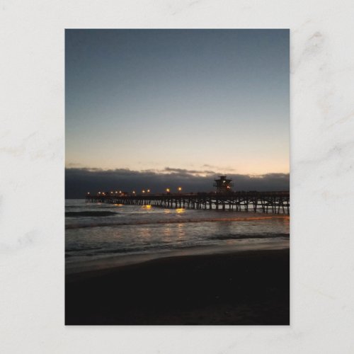 san clemente pier night time ocean california postcard