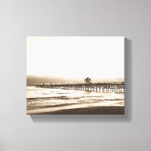 San Clemente pier vintage California photo Canvas Print