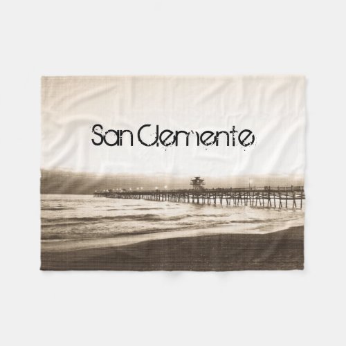 San Clemente pier vintage California photo Fleece Blanket