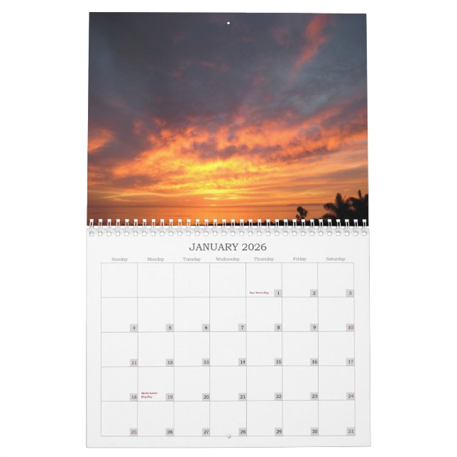 San Clemente Skies Calendar (Jan 2026)