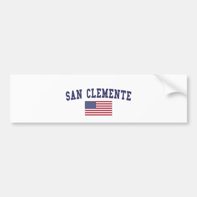 San Clemente US Flag Bumper Sticker (Front)
